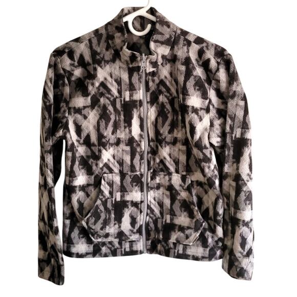 Eddie Bauer Kids Unisex Fleece Zip Up Jacket L 14/16 CAMO Pockets Hiking Camping - Picture 1 of 8